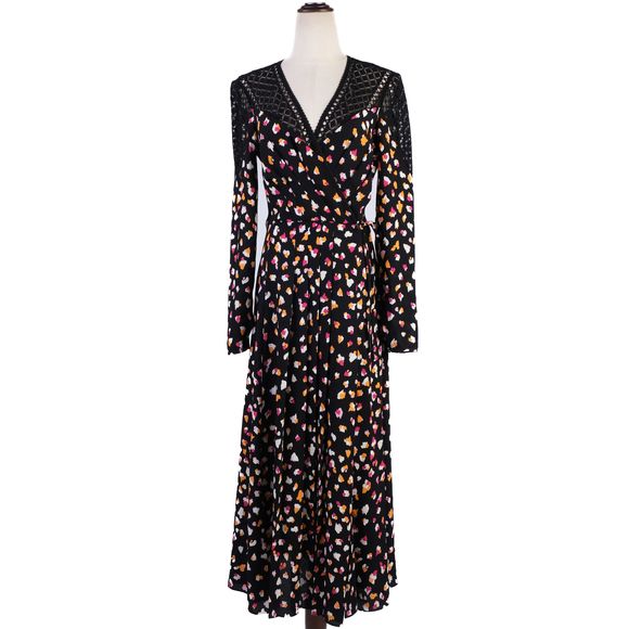 Karen Millen Dresses & Skirts - NEW Karen Millen Wrap Dress Black Multicolor Size S Polyester